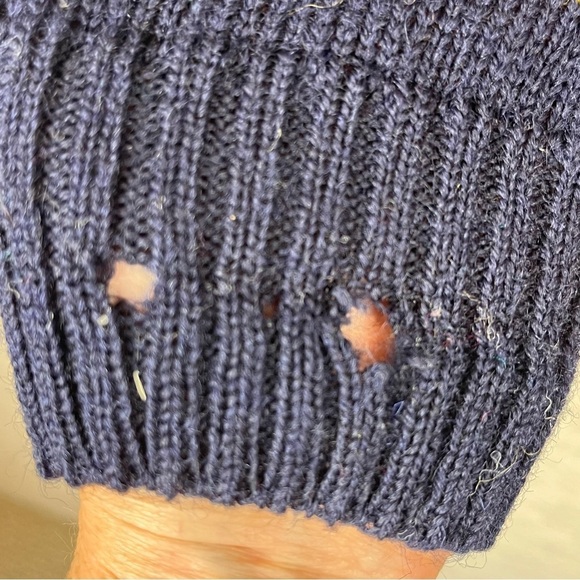 Vintage BRITISH WOOL NATURALLY Striped Button Up Cardigan Fair Isle Large Yellow - Picture 14 of 14